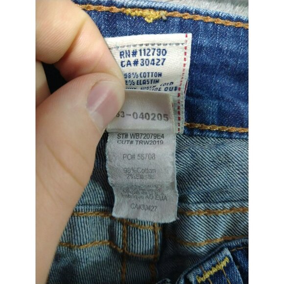 True Religion Jeans Womens 26 Blue Denim Julie Dark Wash Low Rise Stretch - Picture 9 of 10